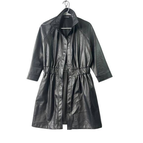 Steve Madden Faux Leather Moto Jacket – Black – Approx. M/L - Picture 1 of 7